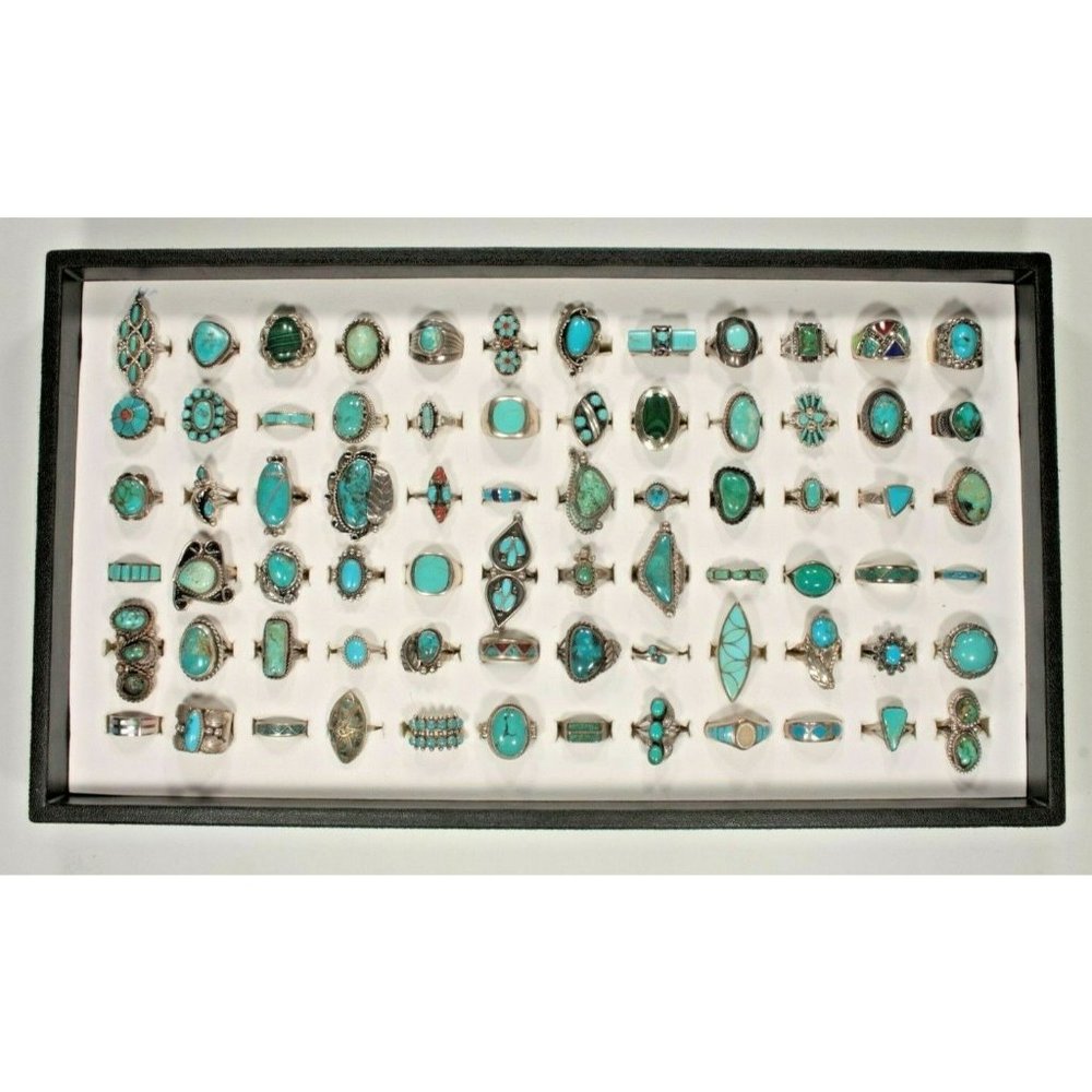 Navajo, Zuni & Other Sterling Silver Turquoise, Coral, Malekite Ring Collection!